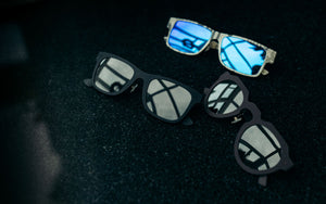 Eco-friendly sunglasses made of recycleable paper.