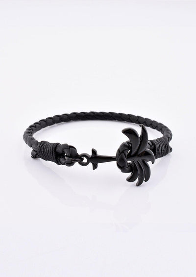Eclipse - Season two Palm anchor bracelet with black leather.