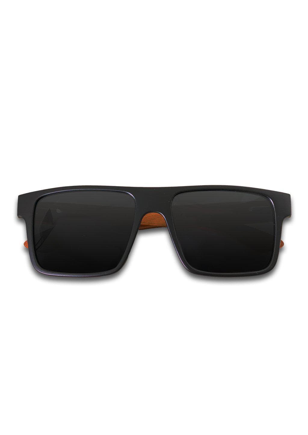 Eyewood Square - Bale - Our wooden sunglasses with square frame with black classic front.
