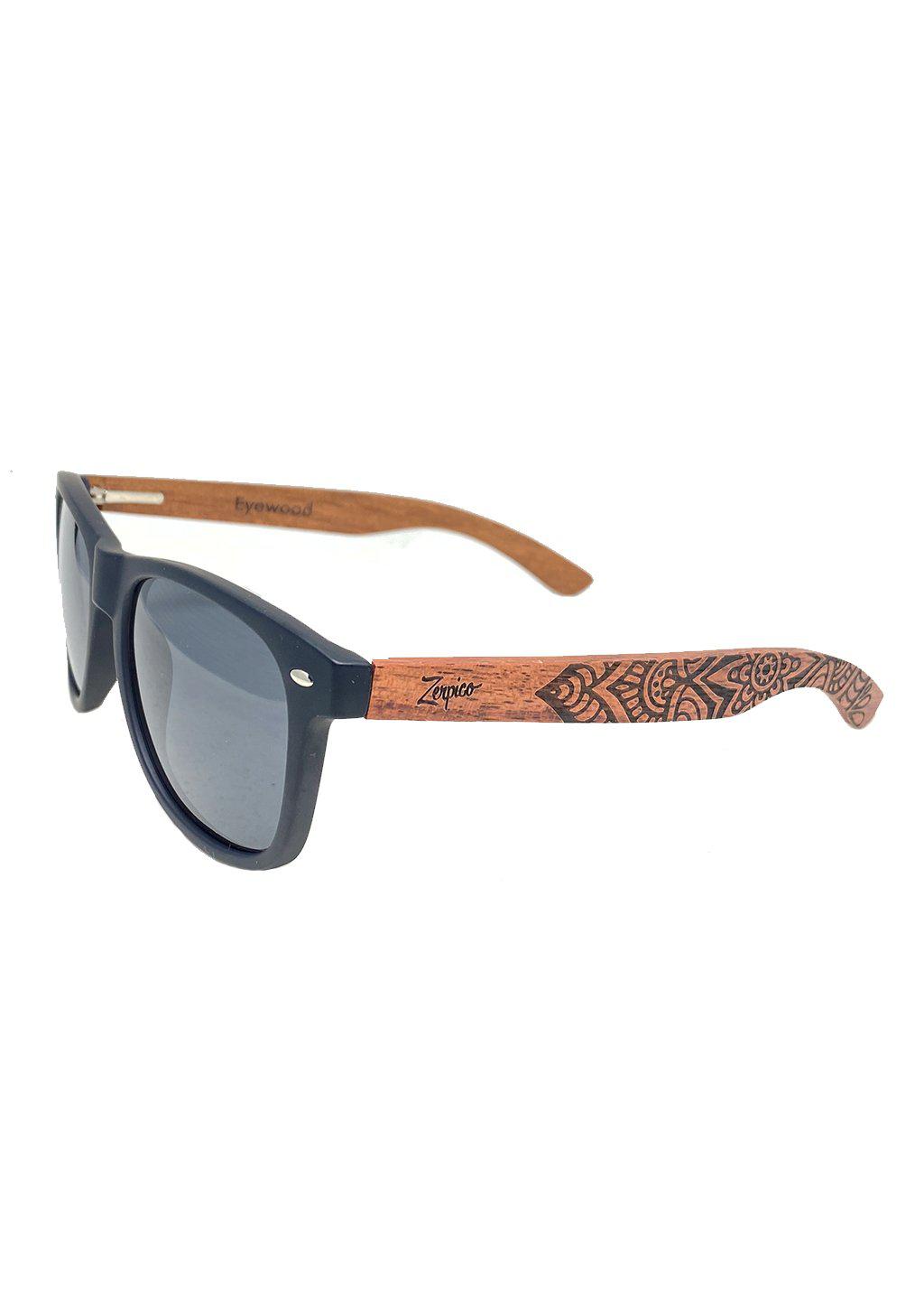 Engraved wood sunglasses from Zerpico. Eyewood Mandala is handmade with mandala pattern.