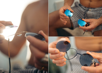 Thanks to our lens changing mechanism, you can customize your titanium sunglasses by changing lenses yourself.