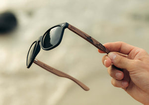 Custom engraved wooden sunglasses.