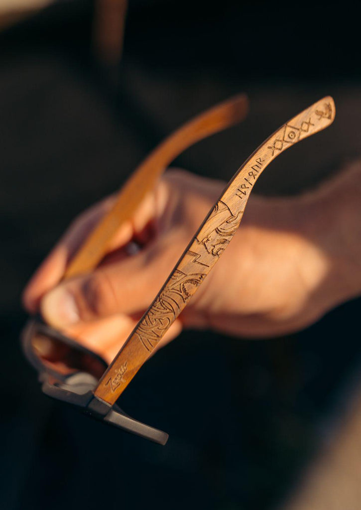 Eyewood | Engraved Wooden Sunglasses - Viking Runes