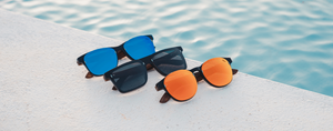 Our wooden and acetate sunglasses with changeable lenses.