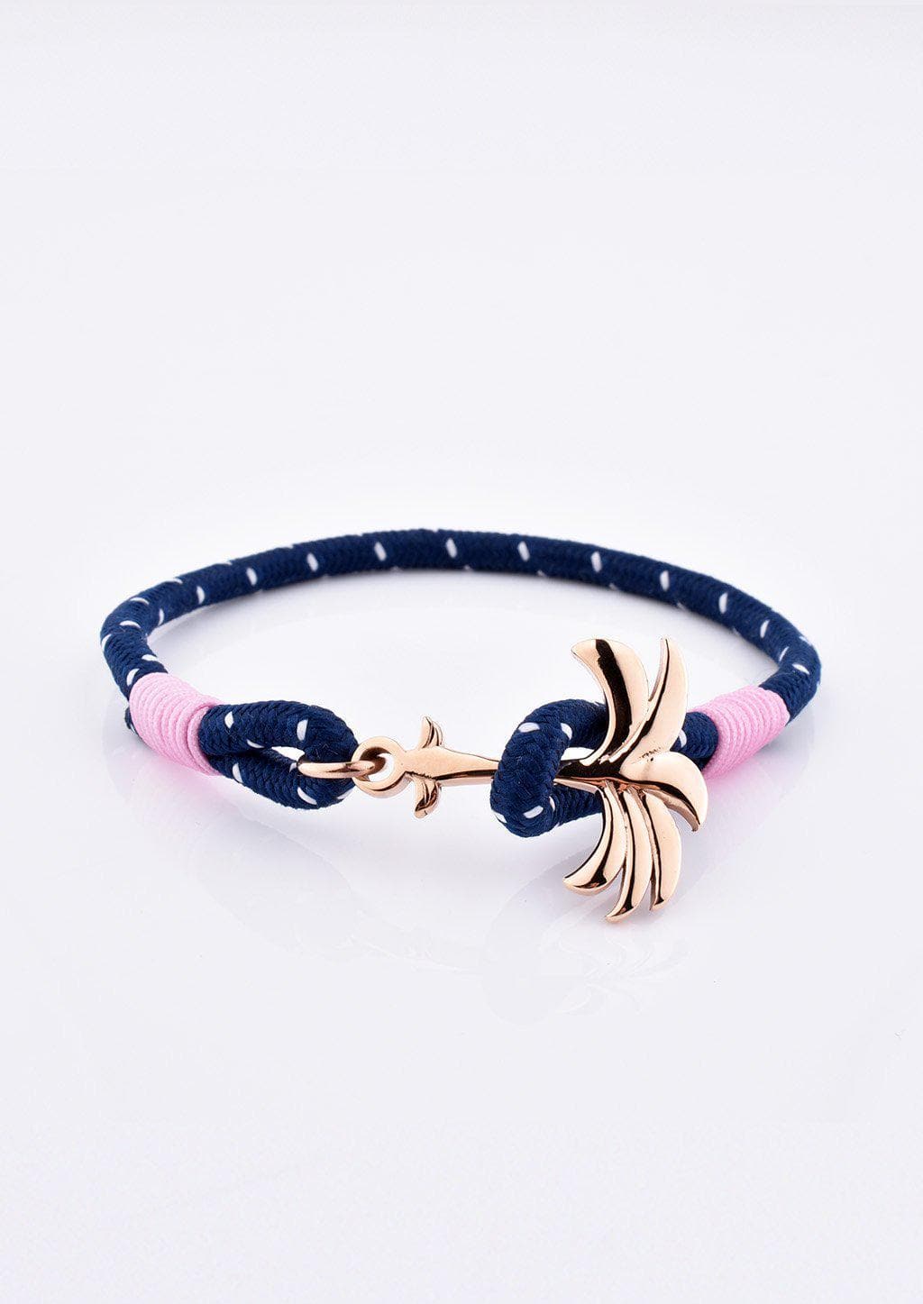 Daybreak - Single - Season two Palm anchor bracelet with pink and blue nylon band.