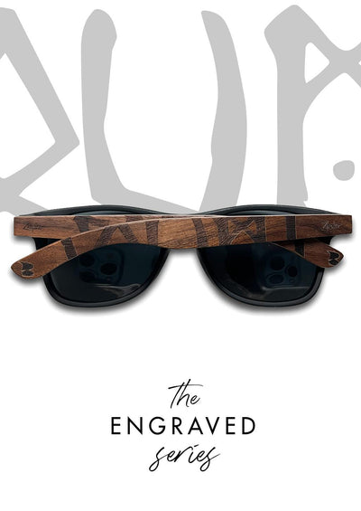 This is our special edition sunglasses Viking runes Finnish version. Front photo taken in studio.