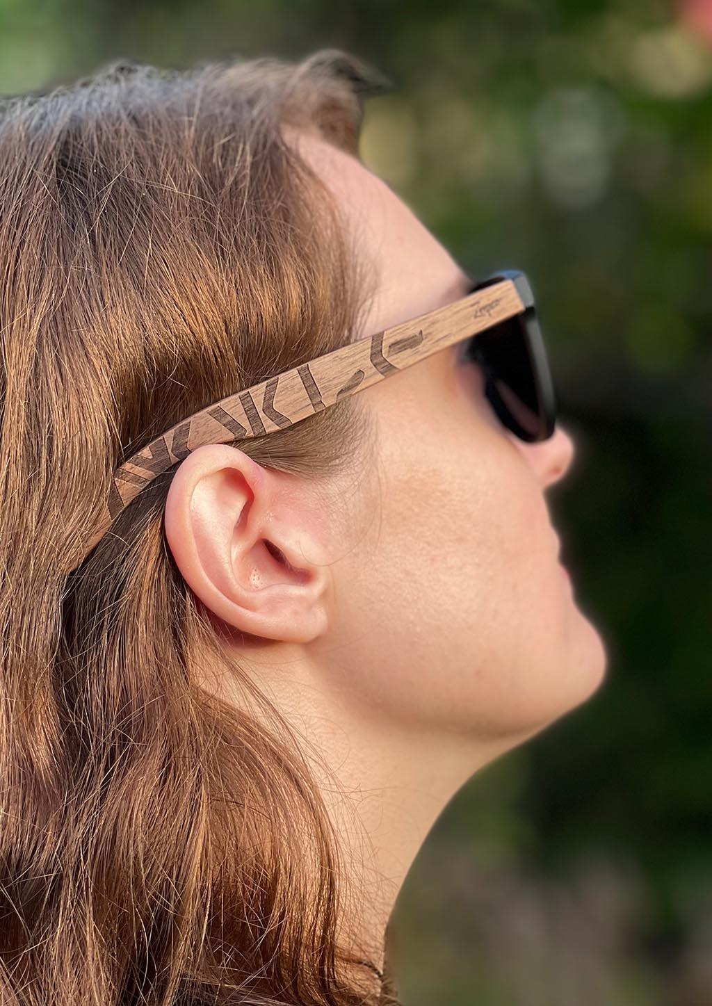 Norse Runes Handmade top Wooden Sunglasses, Wood Sunglasses, Personalized Sunglasses