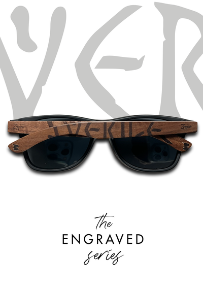 This is our special edition sunglasses Viking runes Swedish version. Front photo taken in studio.