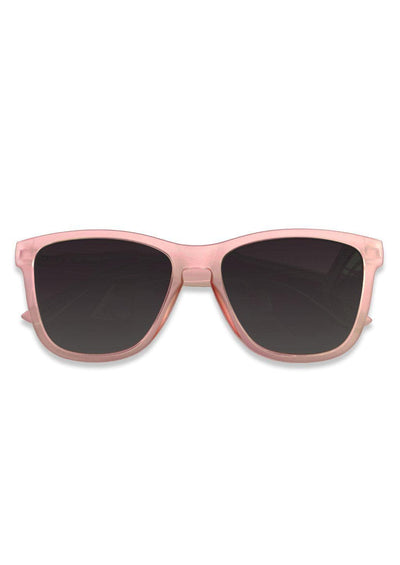 Our Mood V2 is an improved version of our last wayfarers. Plastic body for great quality and durabilty. This is Orchid with pink frame and black lenses. 
