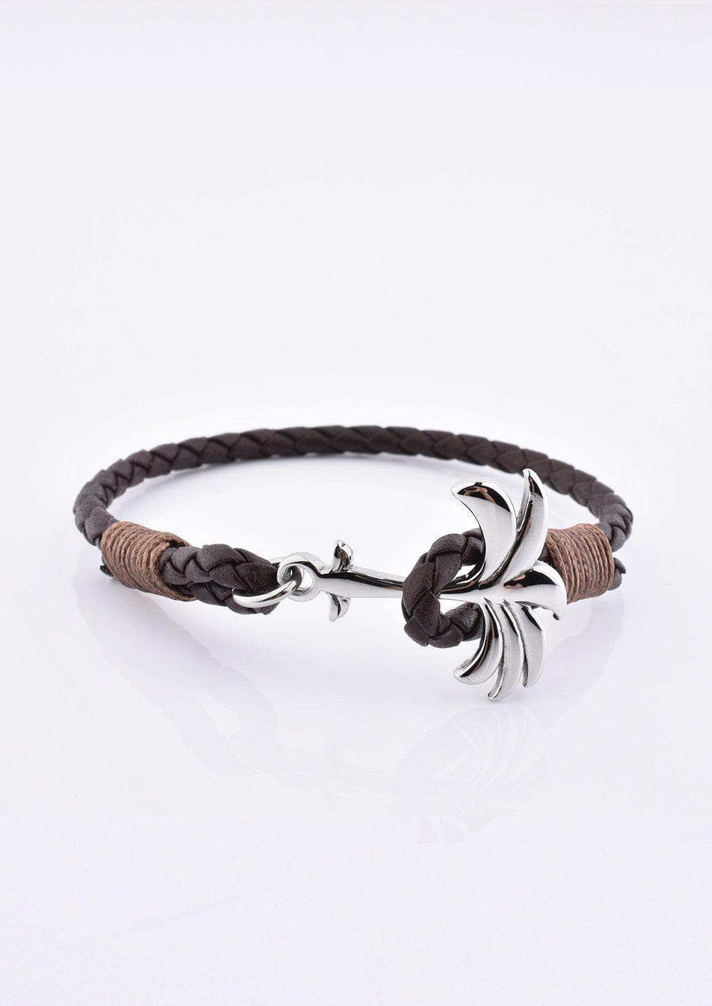 Oakland - Season two Palm anchor bracelet with brown leather.