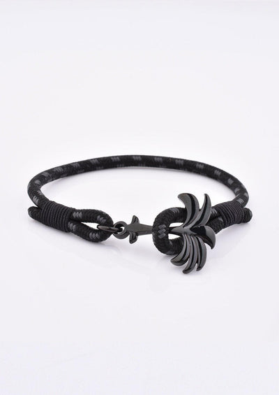 Phantom Black - Single - Season two Palm anchor bracelet with black and grey nylon band.