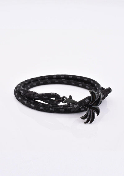 Phantom Black - Triple - Season two Palm anchor bracelet with black and grey nylon band.