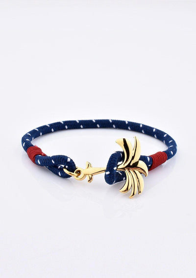 Seven Seas - Single - Season two Palm anchor bracelet with blue and white nylon band.