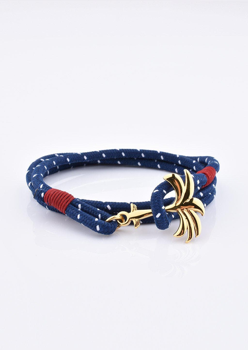 Seven Seas - Triple - Season two Palm anchor bracelet with blue and white nylon band.