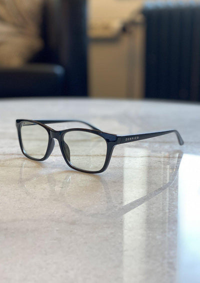 Black Dash anti blue light glasses with photochromic lenses photo.