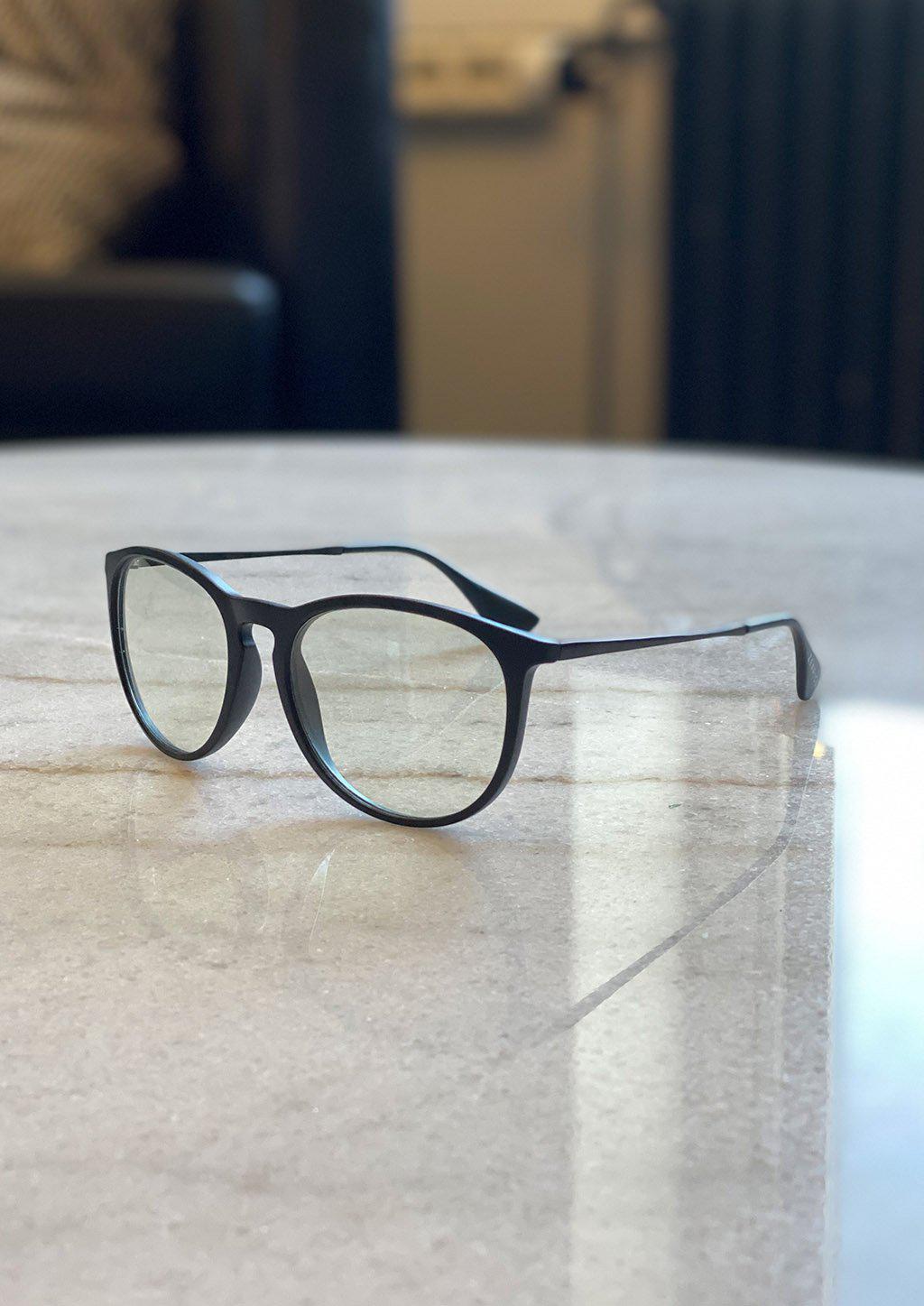 Black Nano anti blue light glasses with photochromic lenses photo