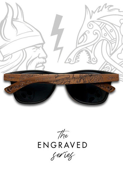 Engraved wooden sunglasses - Vikings Our model based on the Viking era and the culture.