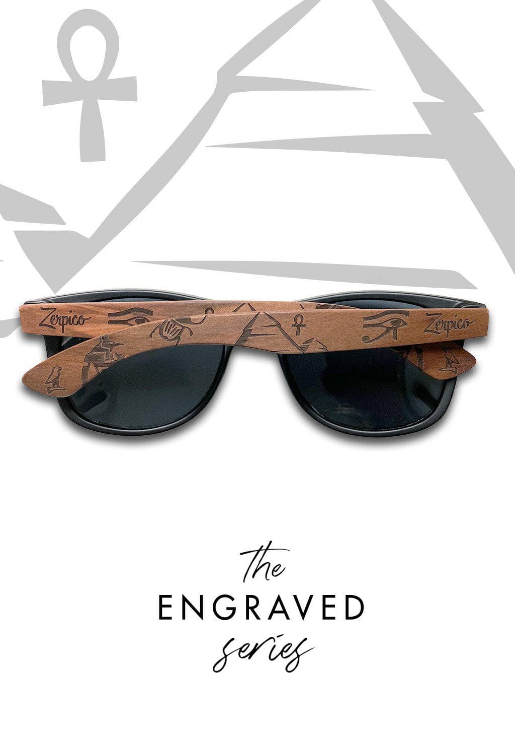 Eyewood Wayfarer  Spec. Ed. - Relic - Our engraved wooden sunglasses with patterns from ancient Eqypt.