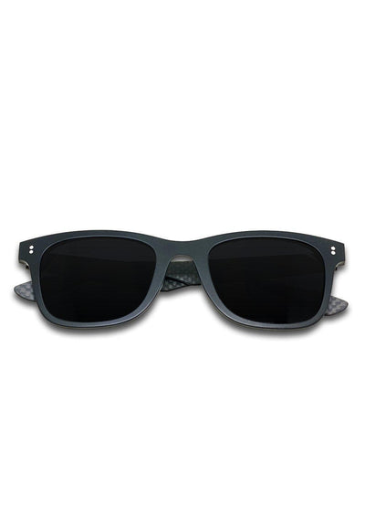 Hybrid - Atom, carbon fiber and acetate sunglasses of the highest quality. Black frame and black lenses.