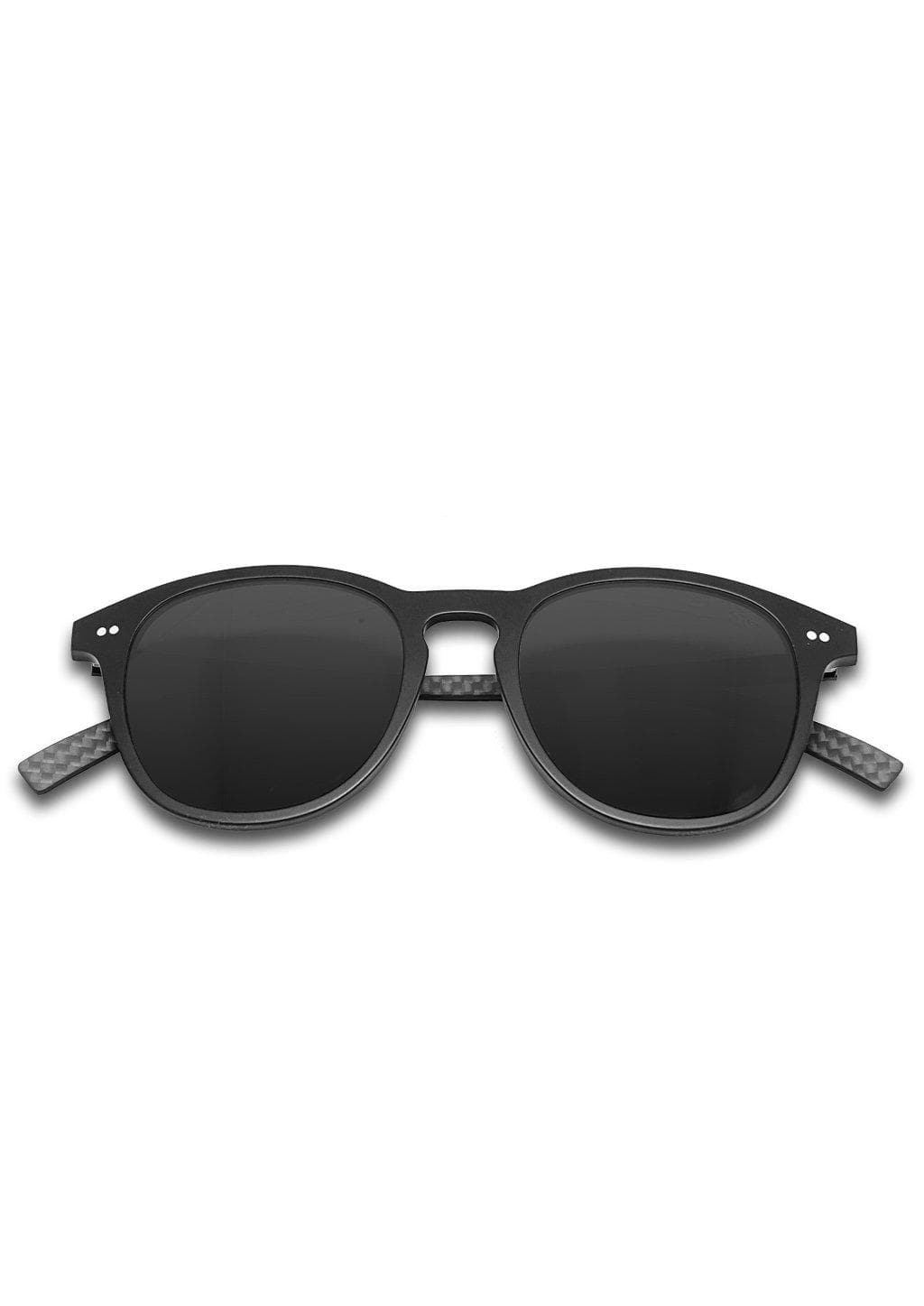 Hybrid - Halo, carbon fiber and acetate sunglasses of the highest quality. Black frame with black lenses.