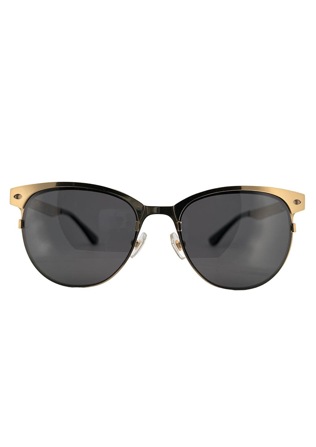 Titan - Titanium Clubmaster Gold Plated Sunglasses V2 - Front photo from studio shoot.