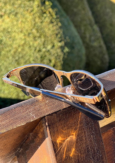 Titan - Titanium Wayfarer Sunglasses V2 - 24K Gold Plated with real gold. Photo outside showing the real gold.