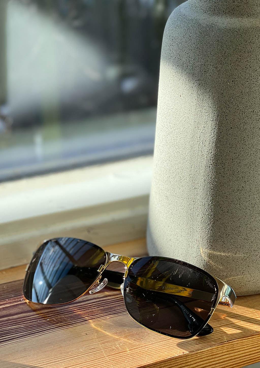 Titan - Titanium Wayfarer Sunglasses V2 - 24K Gold Plated with real gold. Stylish photo from Swedish house.