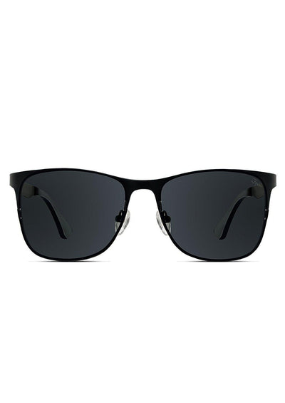 Titan - Titanium Wayfarer Sunglasses V2 - Front studio photo of our black version.