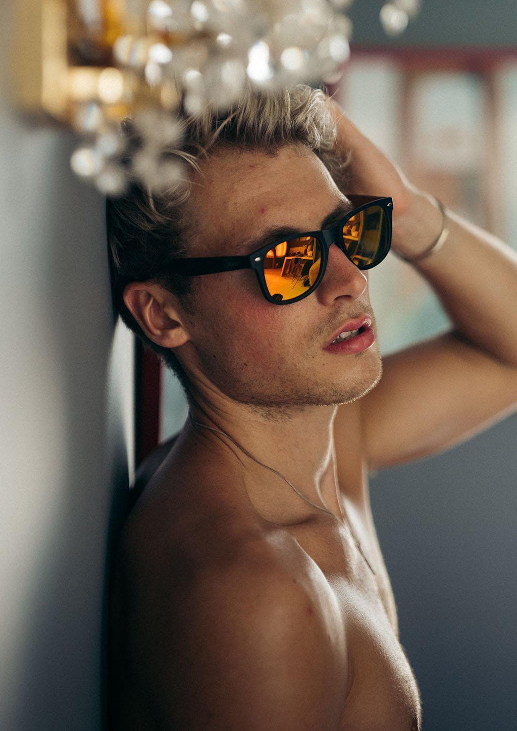 Eyewood Wayfarer 3rd Year Anniv Ed. - Diablo Wooden Sunglasses - On male model in Bali