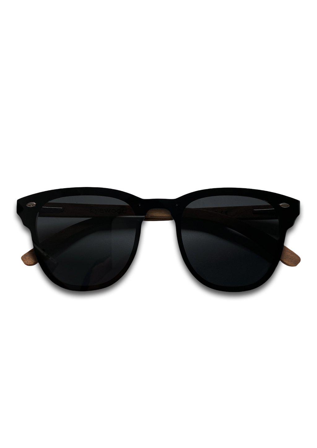Eyewood tomorrow is our modern cool take on classic models. This is Fornax with black lenses. With walnut wooden sides.