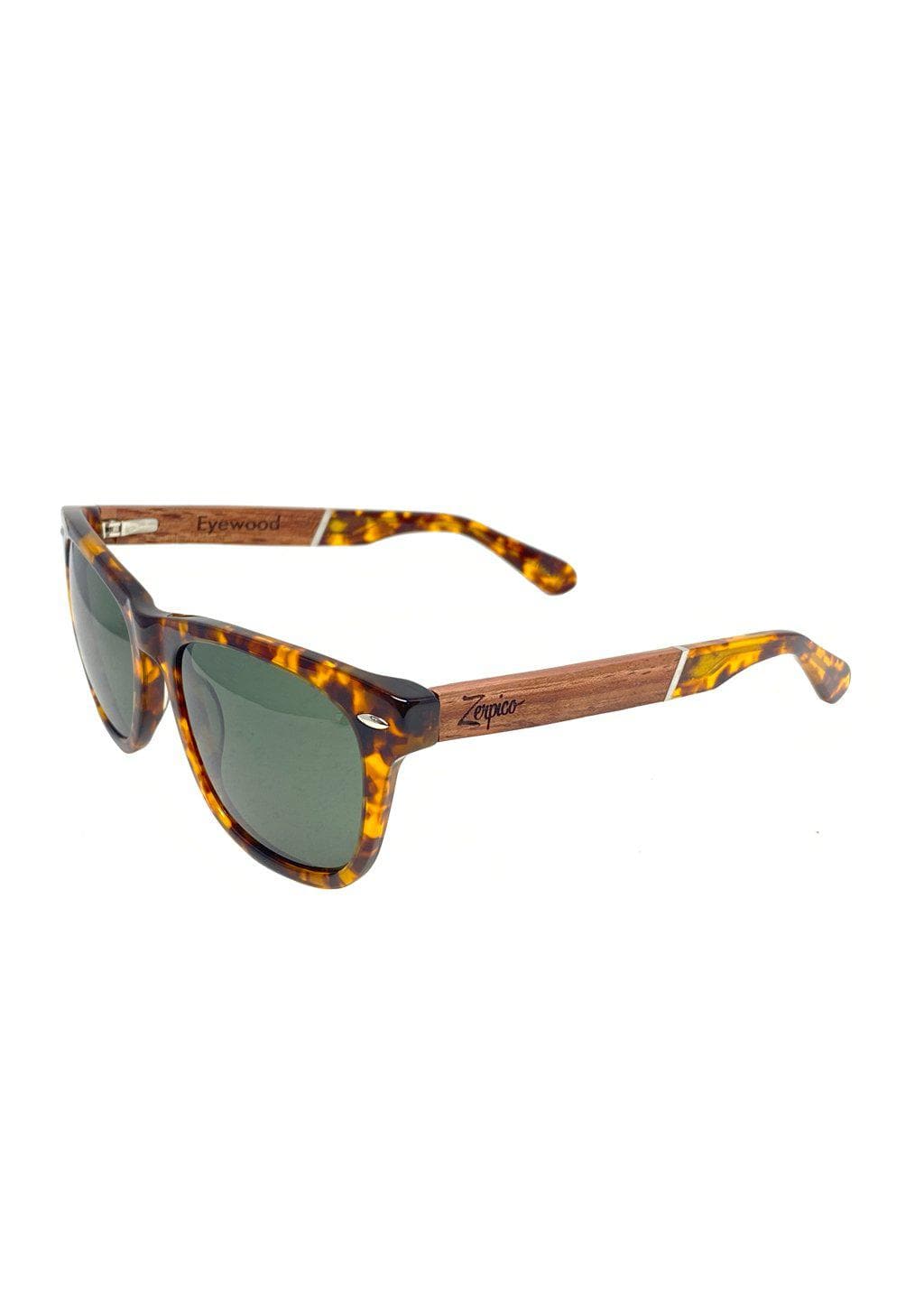 Eyewood Wayfarers - Fusion - Lynx - A mix of acetate and wood makes theses sunglasses unique. From the side.