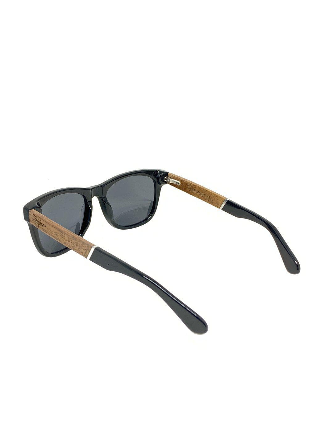 Eyewood Wayfarers - Fusion - Viper - A mix of acetate and wood makes theses sunglasses unique. Back side.