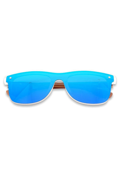 Eyewood tomorrow is our modern cool take on classic models. This is Gemeni with blue mirror lenses. Nice wooden sunglasses.