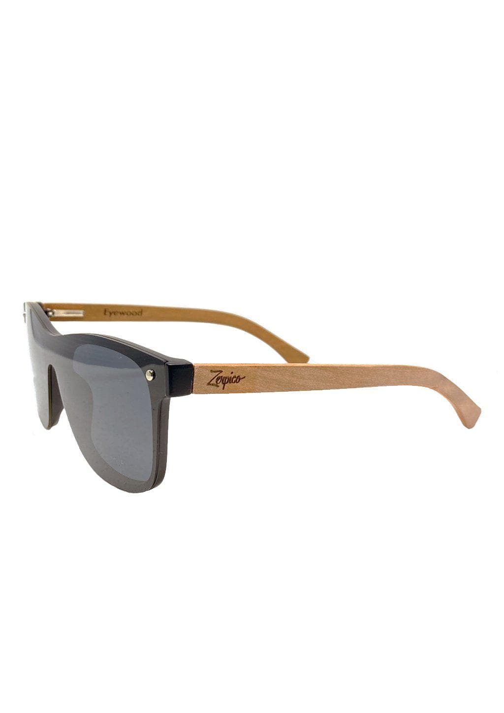 Eyewood tomorrow is our modern cool take on classic models. This is Taurus with black lenses. Nice wooden sunglasses. From the side.